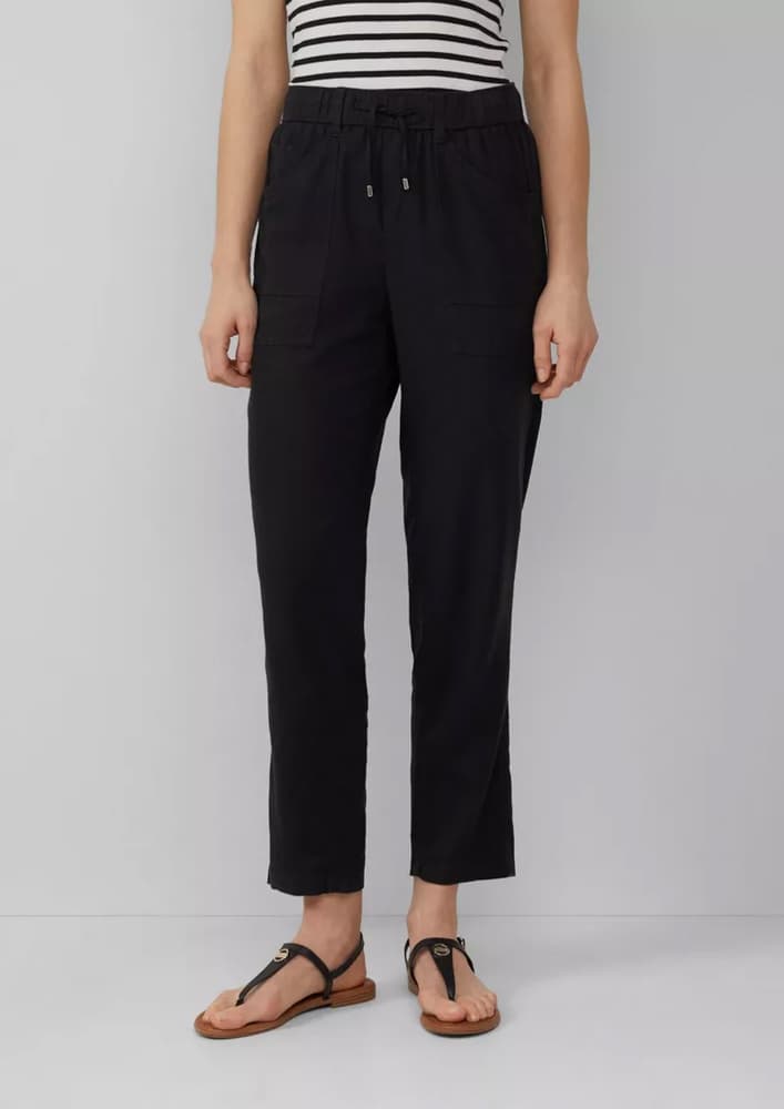 Γυναικείο Λινό Παντελόνι Μαύρο S.Oliver 2164288-9999