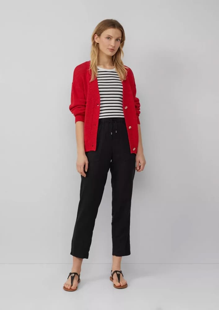 Γυναικείο Λινό Παντελόνι Μαύρο S.Oliver 2164288-9999