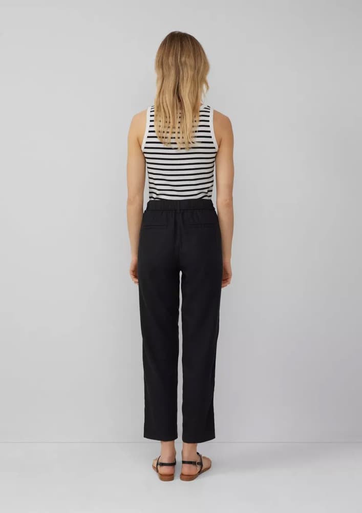 Γυναικείο Λινό Παντελόνι Μαύρο S.Oliver 2164288-9999