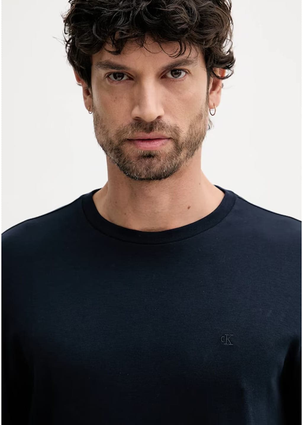 Small Embroidered Logo Crew Neck T-Shirt Men Calvin Klein