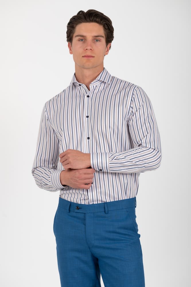 Ανδρικό Ριγέ Πουκάμισο Vittorio 25025-BEIGE