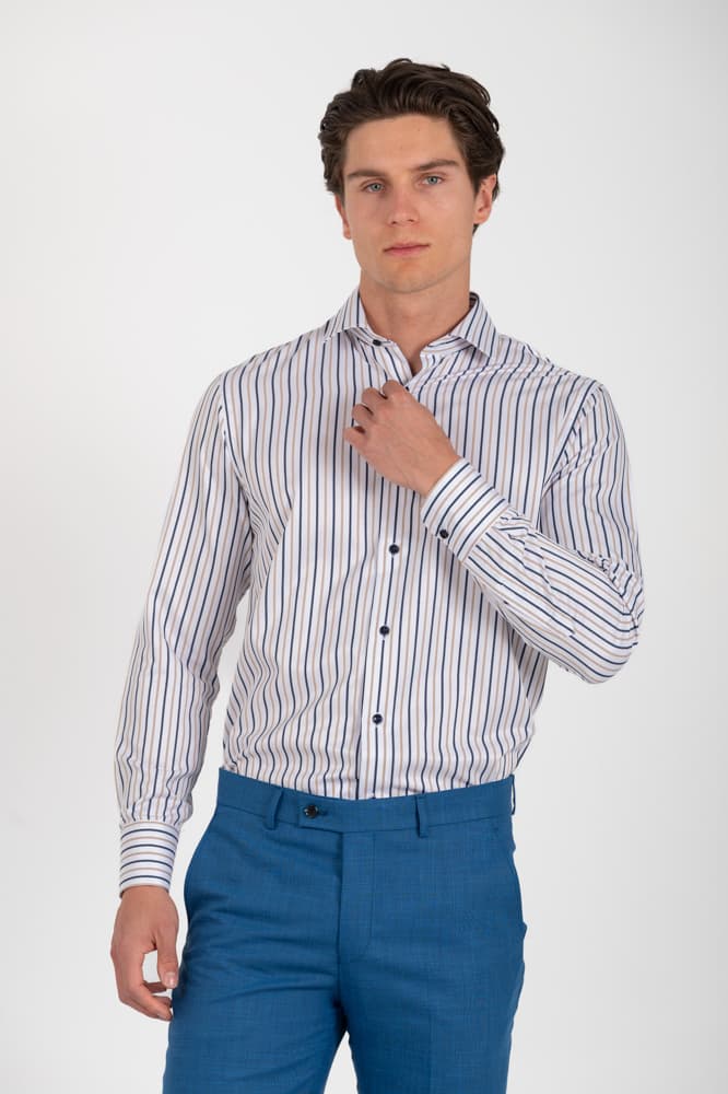 Ανδρικό Ριγέ Πουκάμισο Vittorio 25025-BEIGE