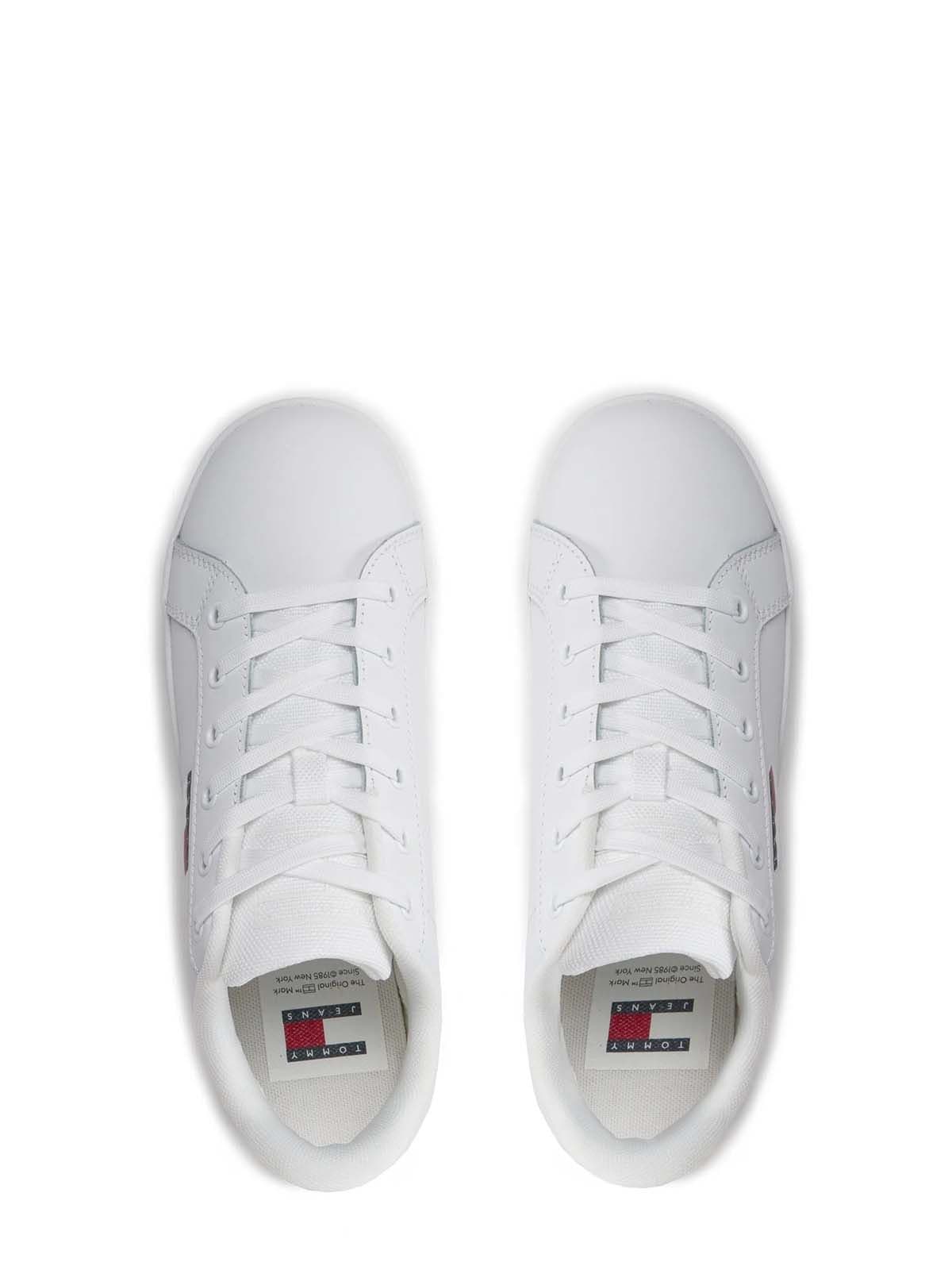 Γυναικεία Δερμάτινα Flatform Sneakers Λευκά Tommy Jeans EN0EN02932-YBS