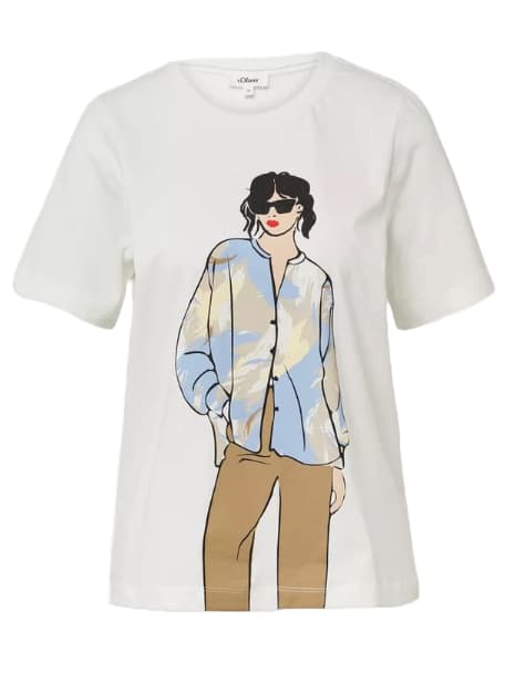 Γυναικείο T-Shirt Λευκό S.Oliver 2164146-02E1