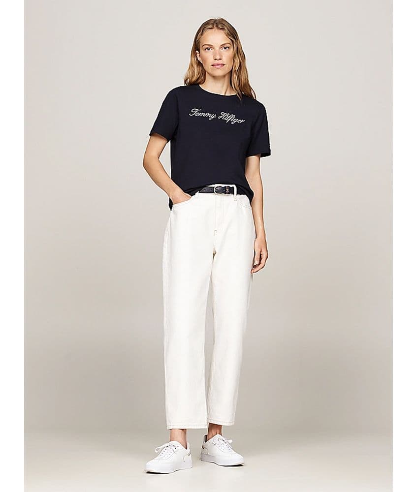 Logo C Neck Regular Fit T-Shirt Women Tommy Hilfiger