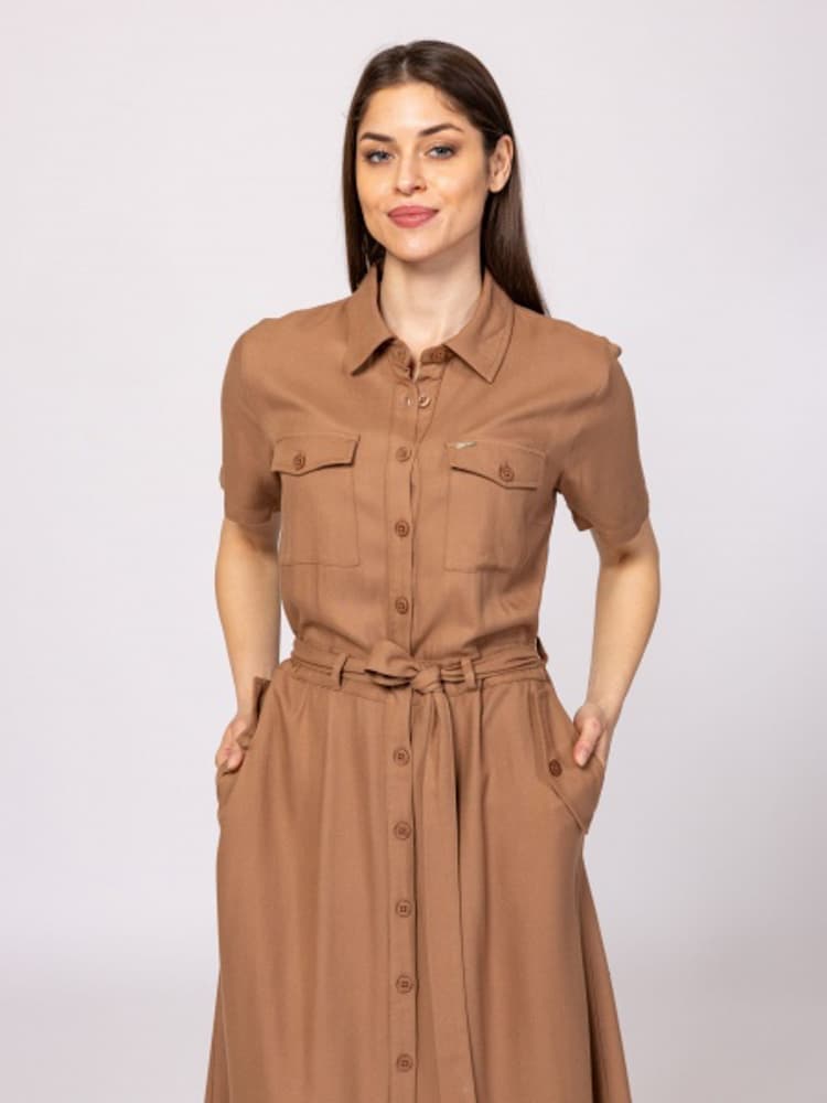 Γυναικείο Vedbi Φόρεμα Καφέ Heavy Tools T50033-LATTE