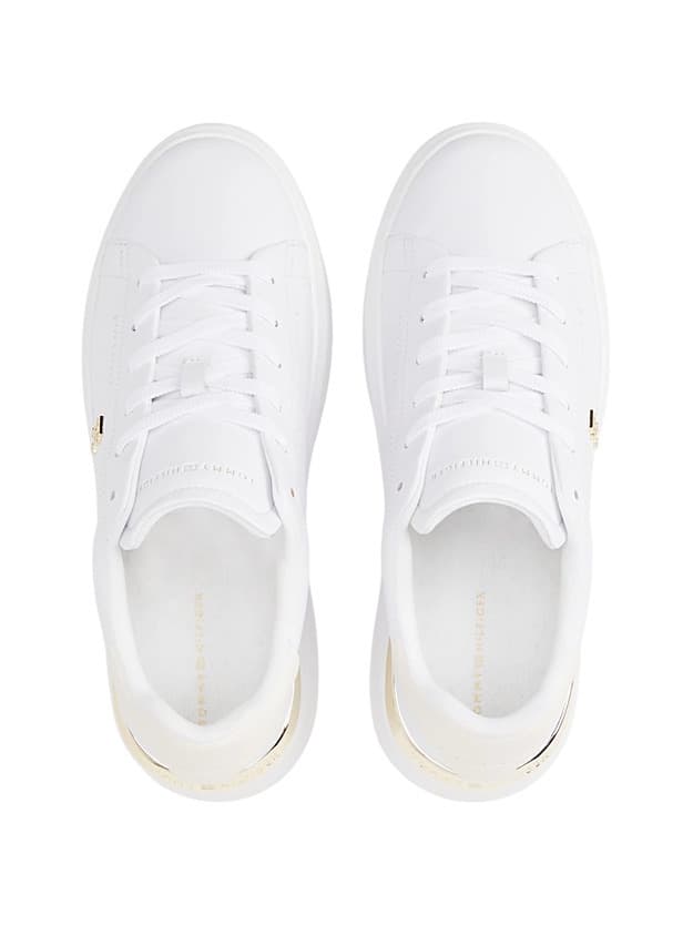 Γυναικεία Δερμάτινα TH Monogram Sneakers Λευκά Tommy Hilfiger FW0FW08631-YBS