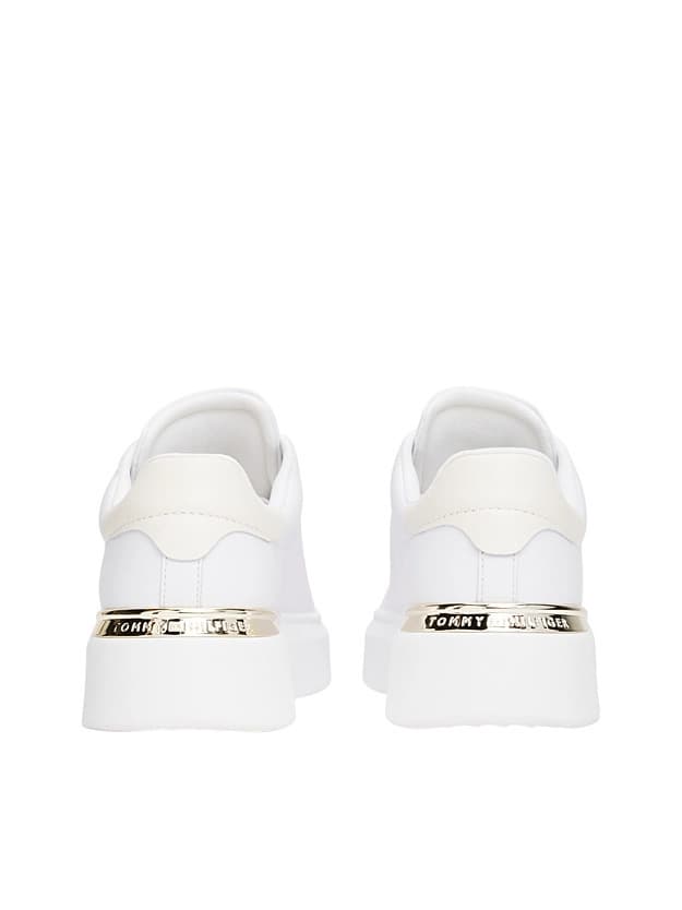 Γυναικεία Δερμάτινα TH Monogram Sneakers Λευκά Tommy Hilfiger FW0FW08631-YBS