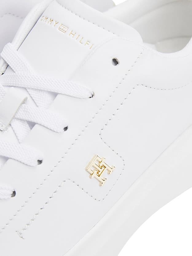 Γυναικεία Δερμάτινα TH Monogram Sneakers Λευκά Tommy Hilfiger FW0FW08631-YBS