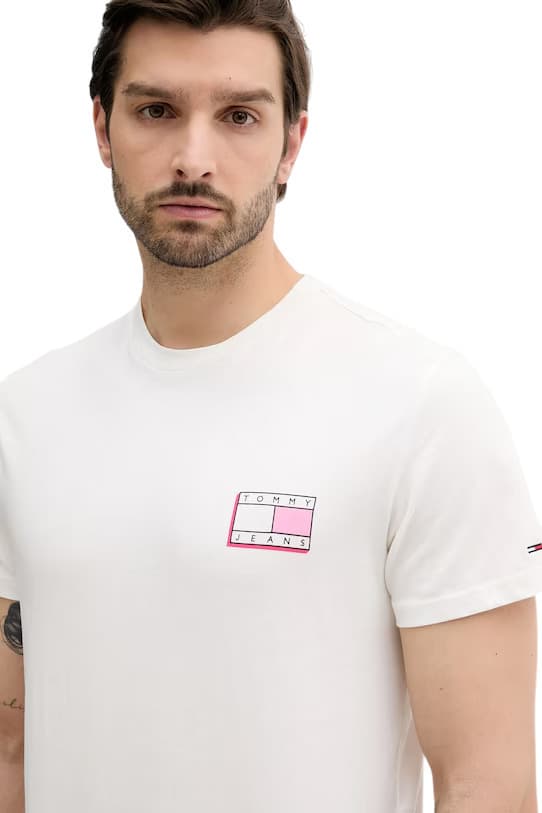 Ανδρικό T-shirt Λευκό Tommy Jeans DM0DM21577-YBL