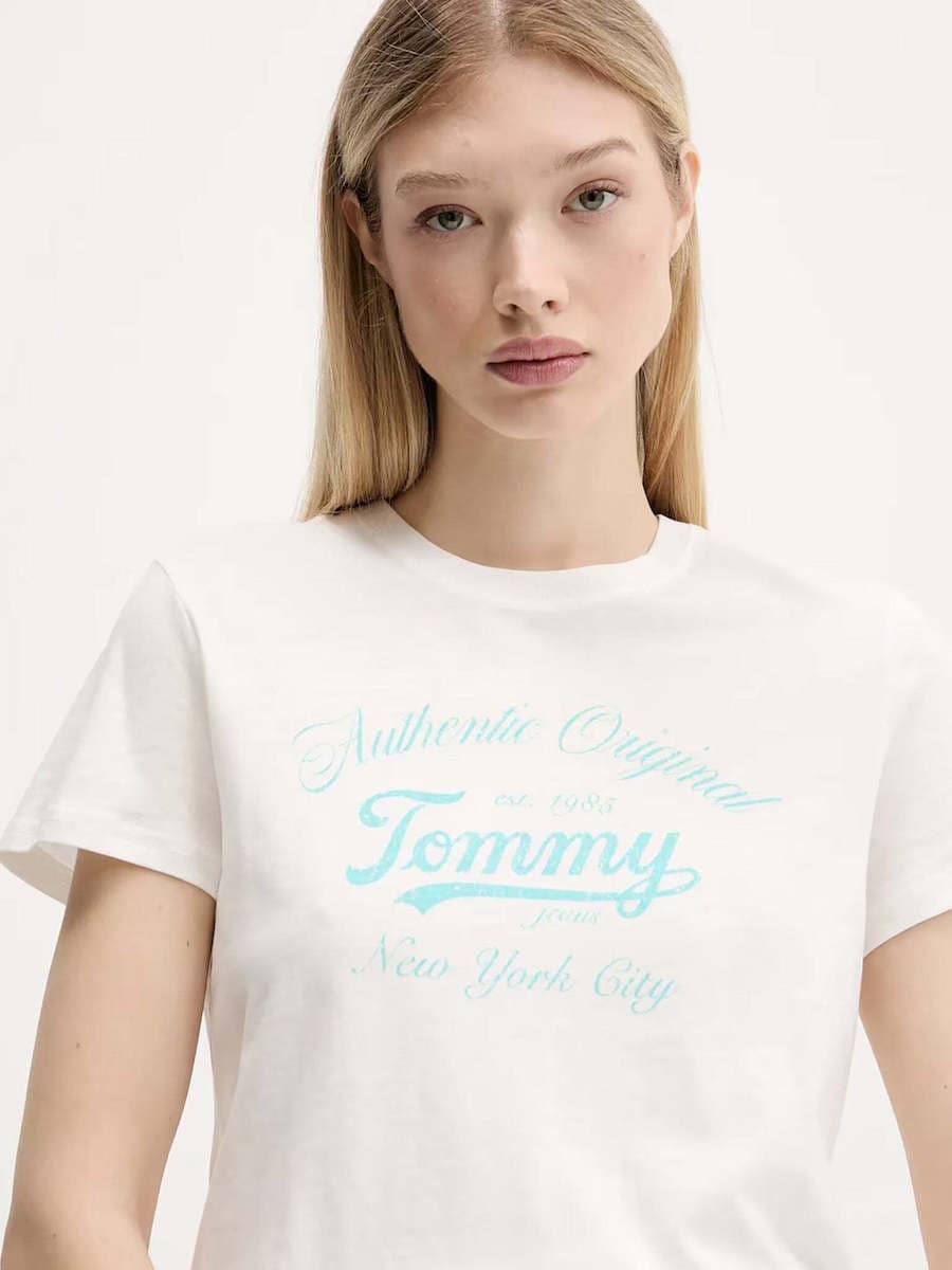Γυναικείο T-shirt Λευκό Tommy Jeans DW0DW21404-YBL