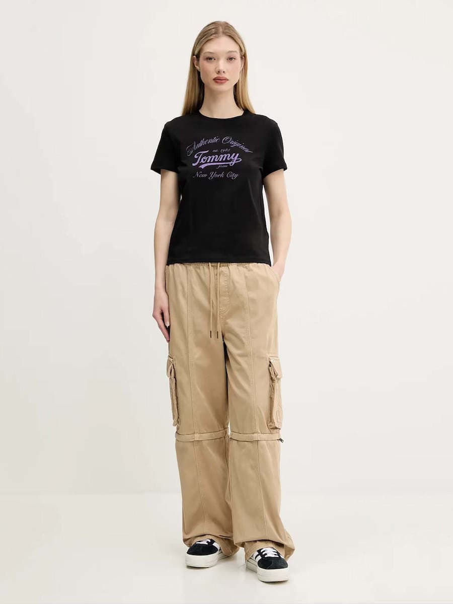 Γυναικείο T-shirt Μαύρο Tommy Jeans DW0DW21404-BDS