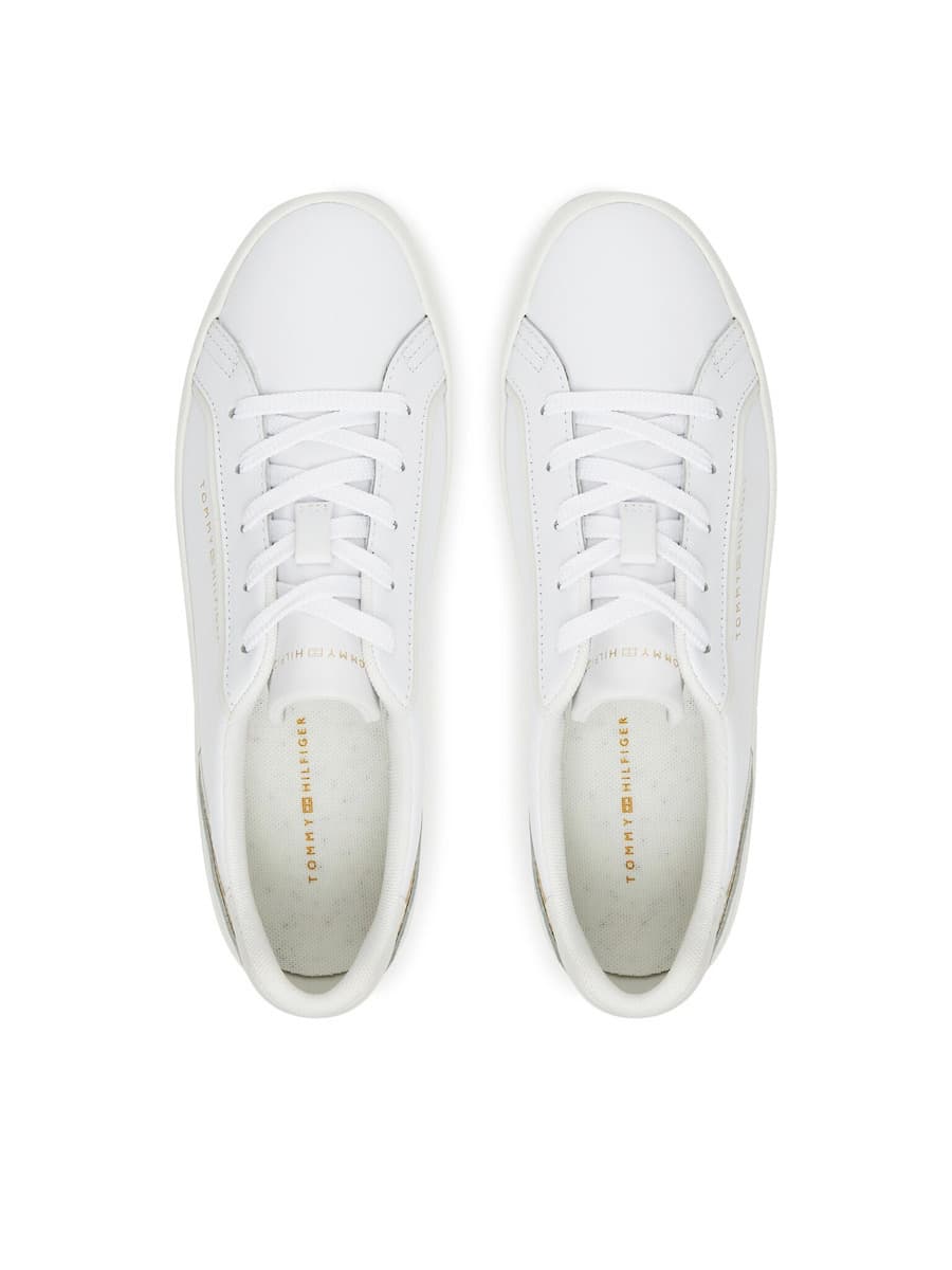 Γυναικεία Δερμάτινα Sneakers Λευκά Tommy Hilfiger FW0FW08757-0HT