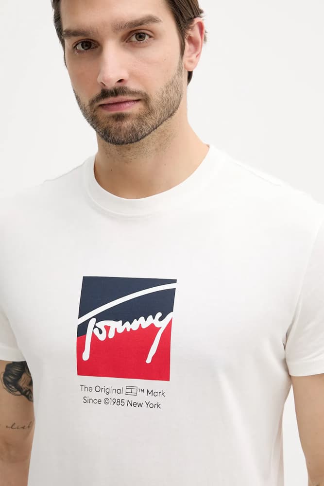 Ανδρικό T-shirt Λευκό Tommy Jeans DM0DM21940-YBL