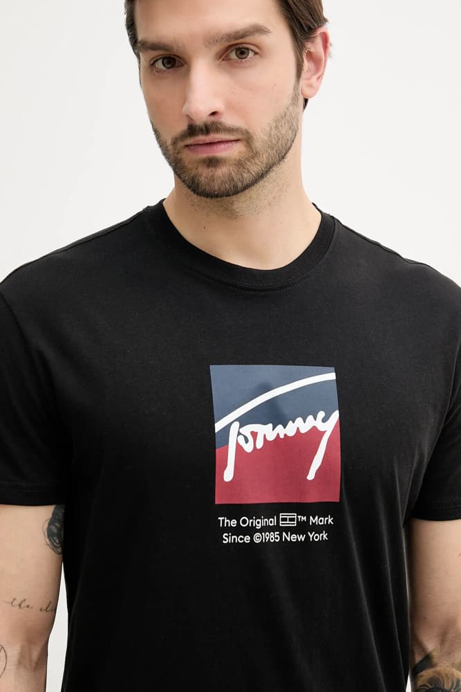 Ανδρικό T-shirt Μαύρο Tommy Jeans DM0DM21940-BDS