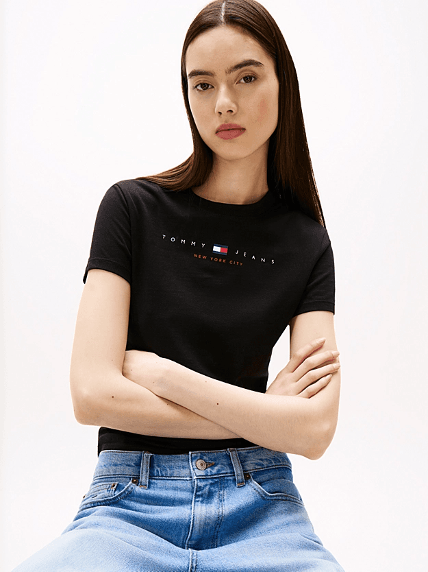 Γυναικείο T-shirt Μαύρο Tommy Jeans DW0DW21422-BDS