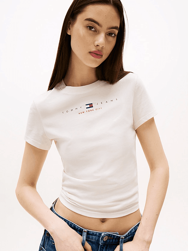 Γυναικείο T-shirt Off White Tommy Jeans DW0DW21422-YBH