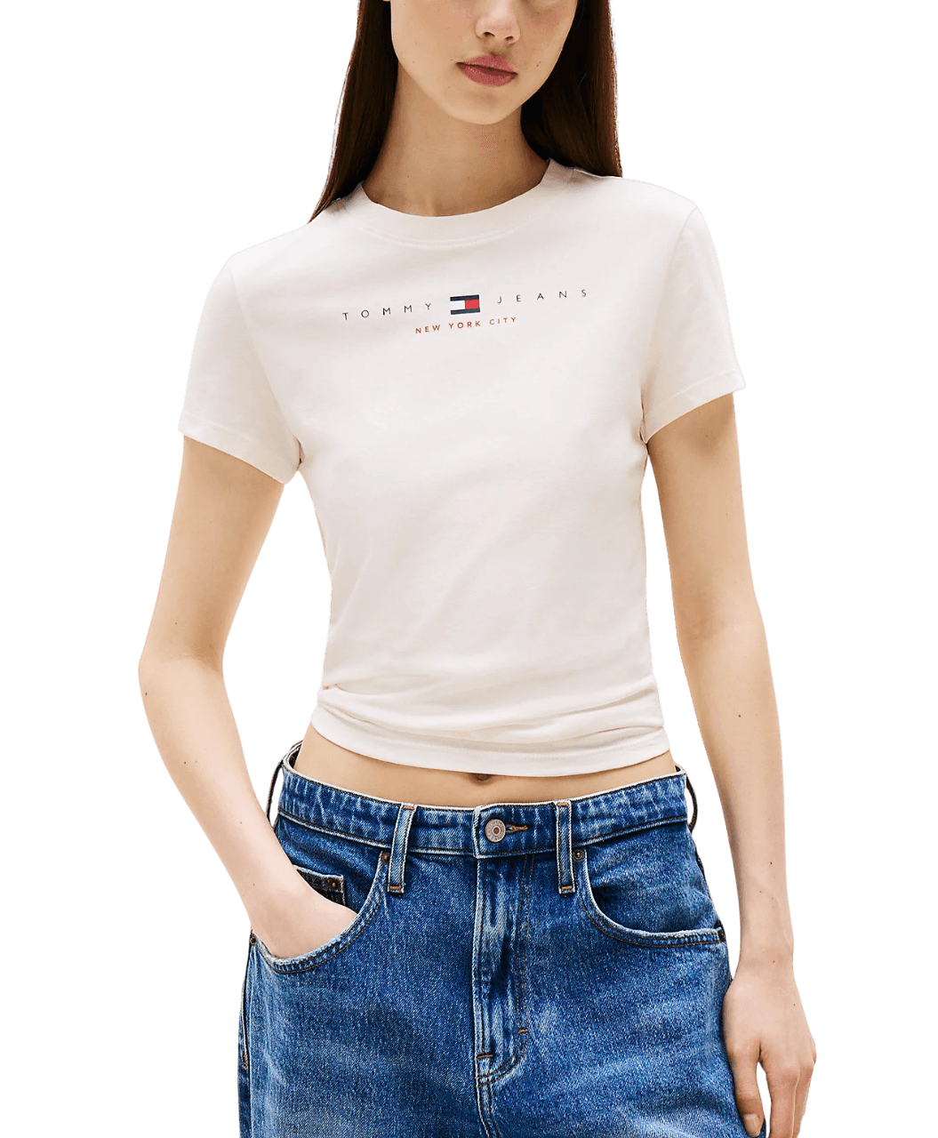 Γυναικείο T-shirt Off White Tommy Jeans DW0DW21422-YBH