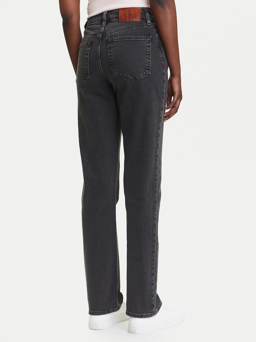 Γυναικείο High Rise Straight Τζιν Μαύρο Calvin Klein LV047B909G-846