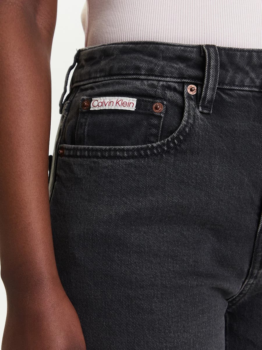 Γυναικείο High Rise Straight Τζιν Μαύρο Calvin Klein LV047B909G-846
