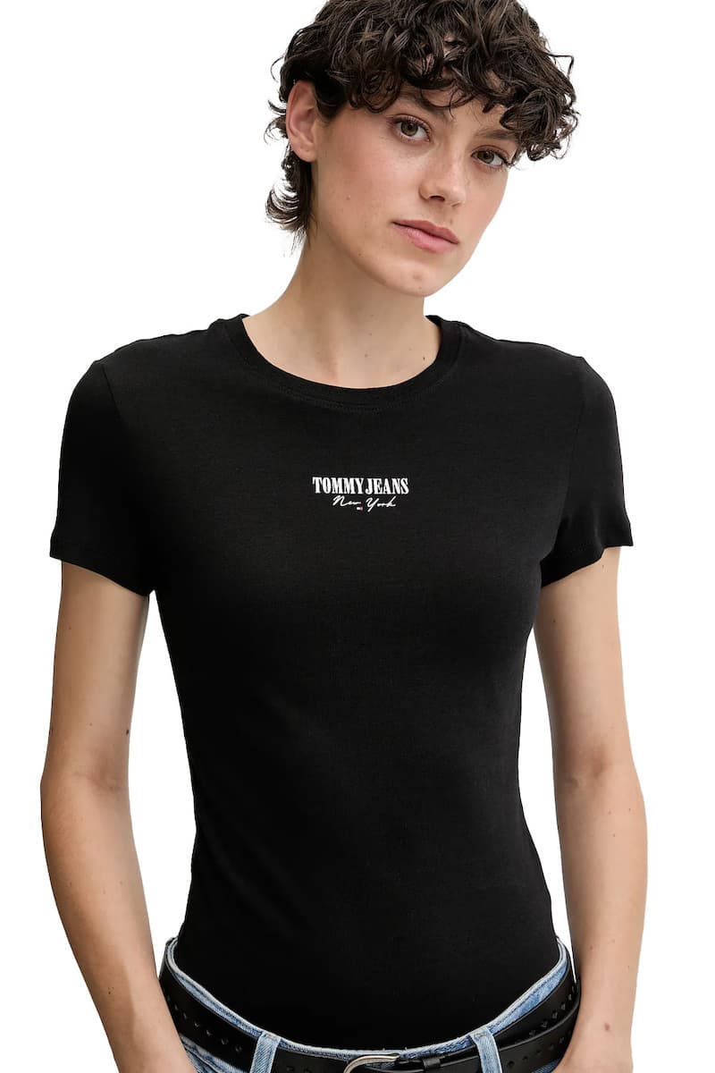 Γυναικείο Slim T-shirt Μαύρο Tommy Jeans DW0DW20913-BDS
