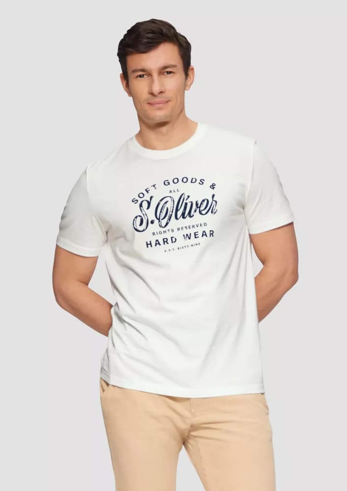 Ανδρικό T-Shirt Λευκό S.Oliver 2164753-01D1