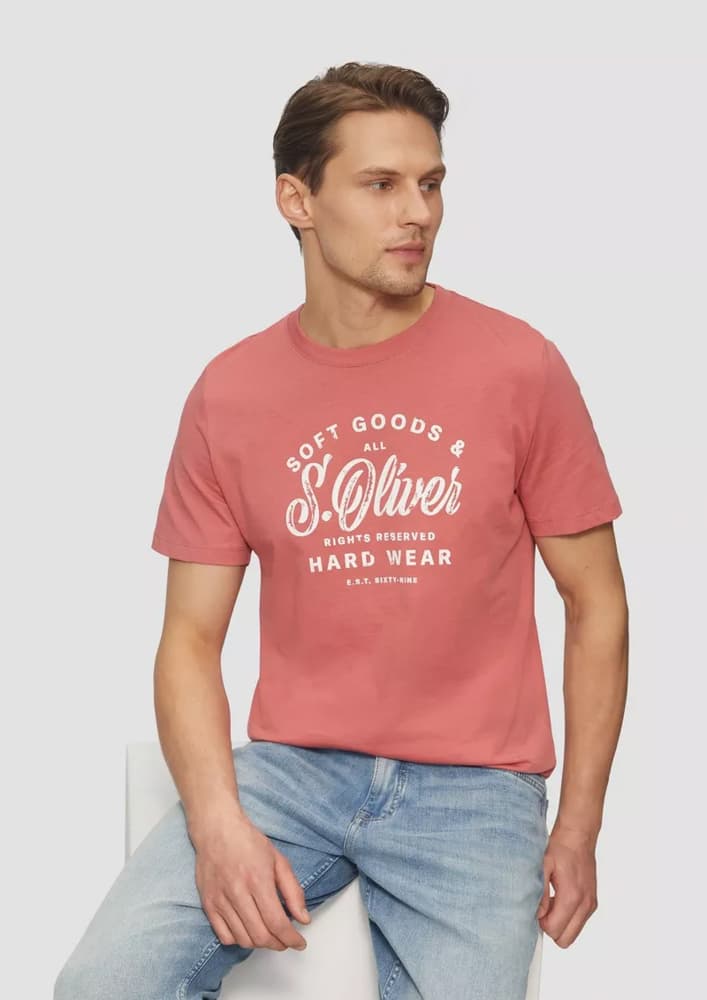 Ανδρικό T-Shirt Κοραλί S.Oliver 2164753-42D1