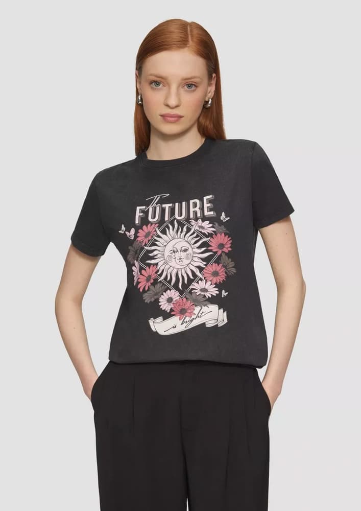 Γυναικείο T-shirt Μαύρο S.Oliver 2165278-99D1