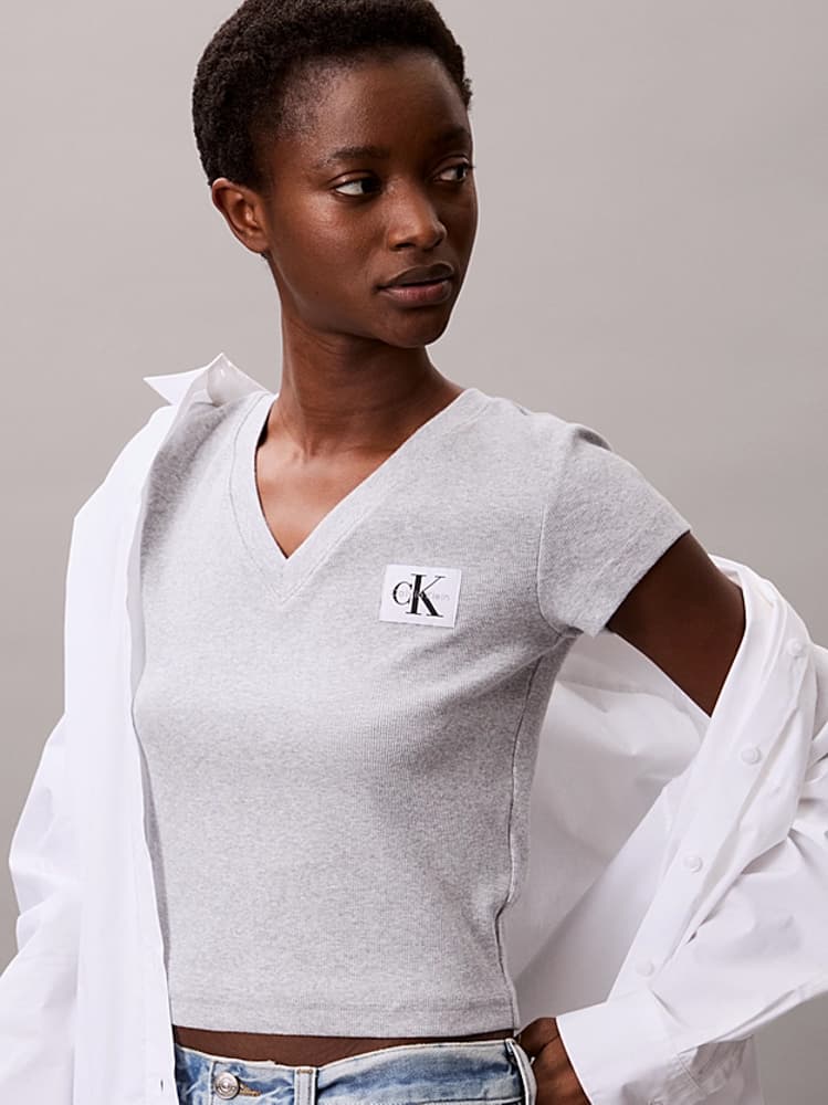 Γυναικείο T-shirt Γκρι Calvin Klein LV047C910G-P79