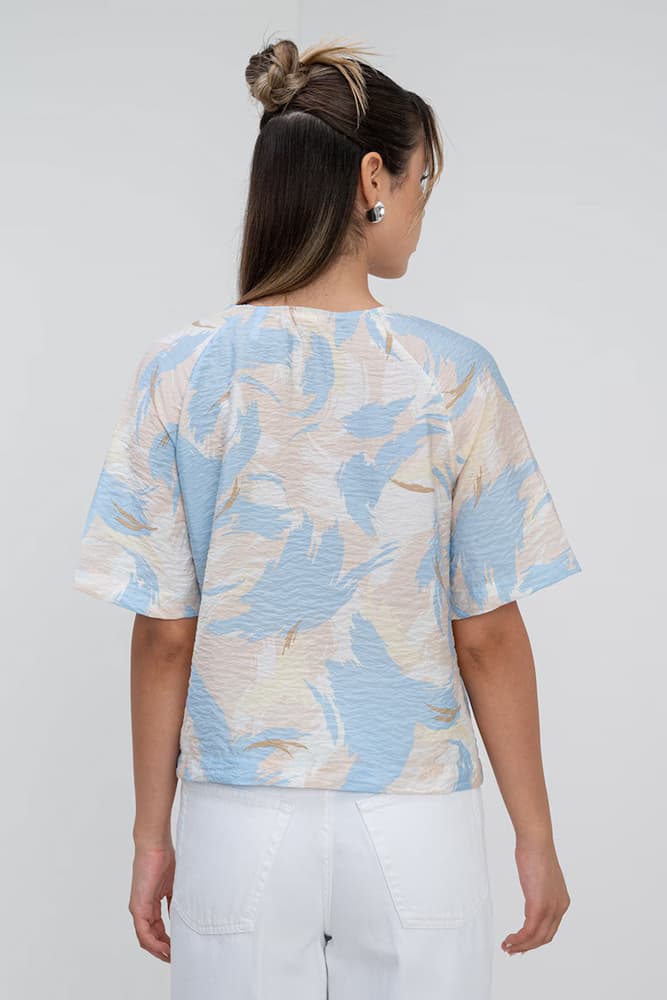 Γυναικεία Κοντομάνικη Μπλούζα Γαλάζια S.Oliver 2163676-81A1