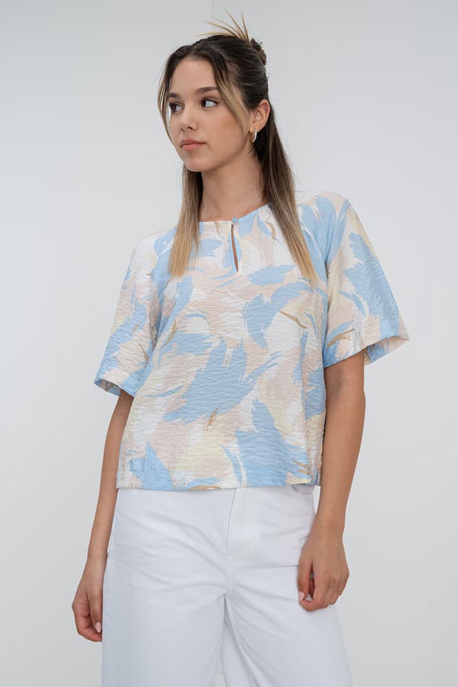 Γυναικεία Κοντομάνικη Μπλούζα Γαλάζια S.Oliver 2163676-81A1