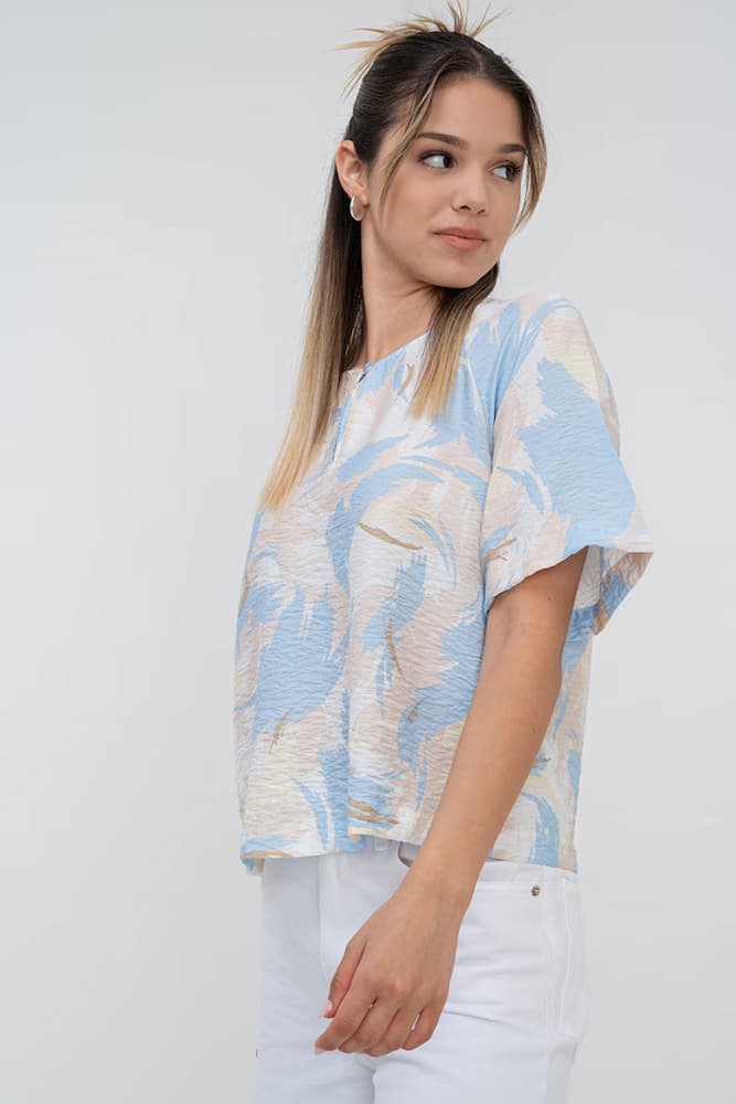 Γυναικεία Κοντομάνικη Μπλούζα Γαλάζια S.Oliver 2163676-81A1