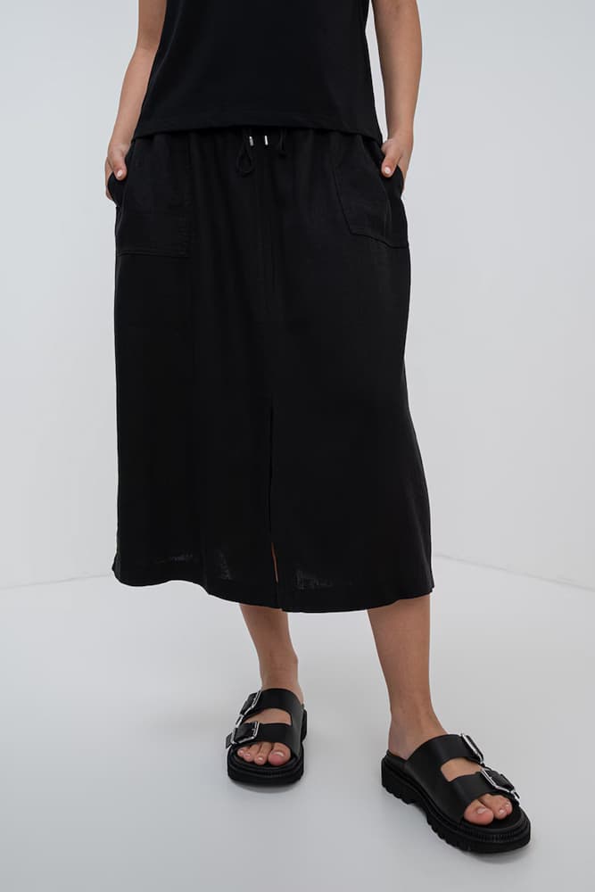 Γυναικεία Λινή Φούστα Μαύρη S.Oliver 2163711-9999