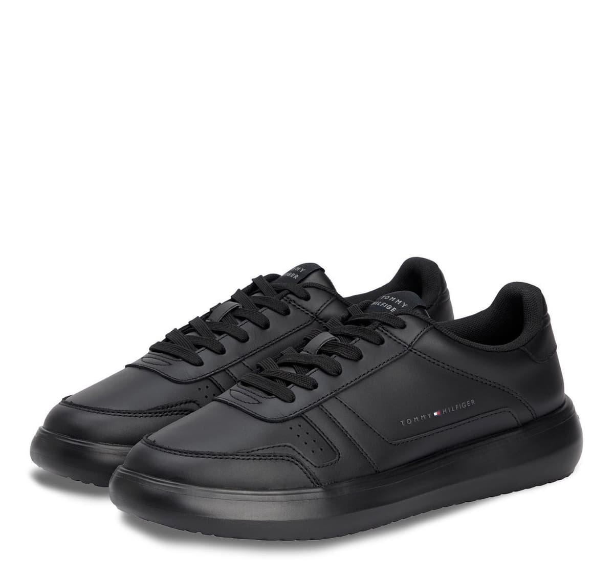 Ανδρικά Δερμάτινα Sneakers Μαύρα Tommy Hilfiger FM0FM05529-BDS