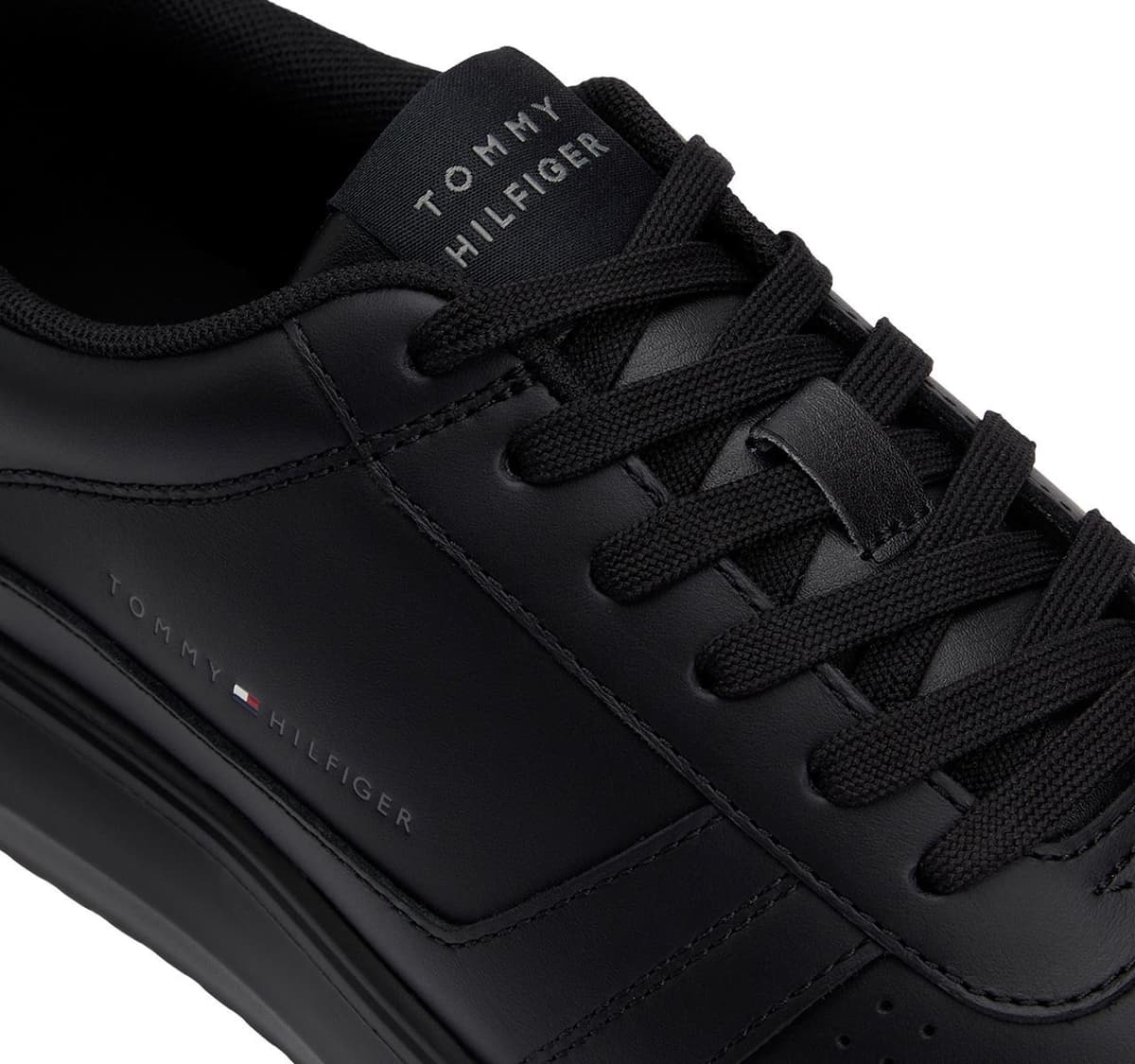 Ανδρικά Δερμάτινα Sneakers Μαύρα Tommy Hilfiger FM0FM05529-BDS