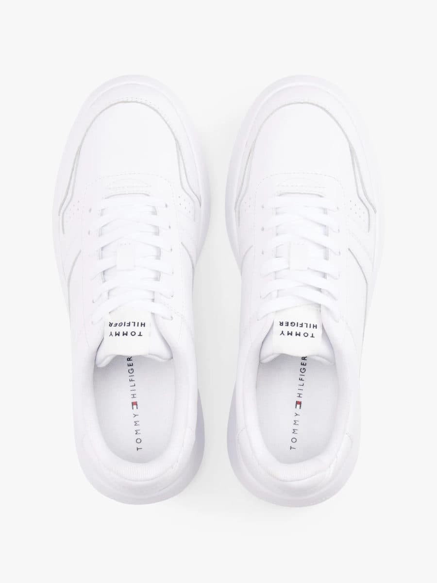Ανδρικά Δερμάτινα Sneakers Λευκά Tommy Hilfiger FM0FM05529-YBS
