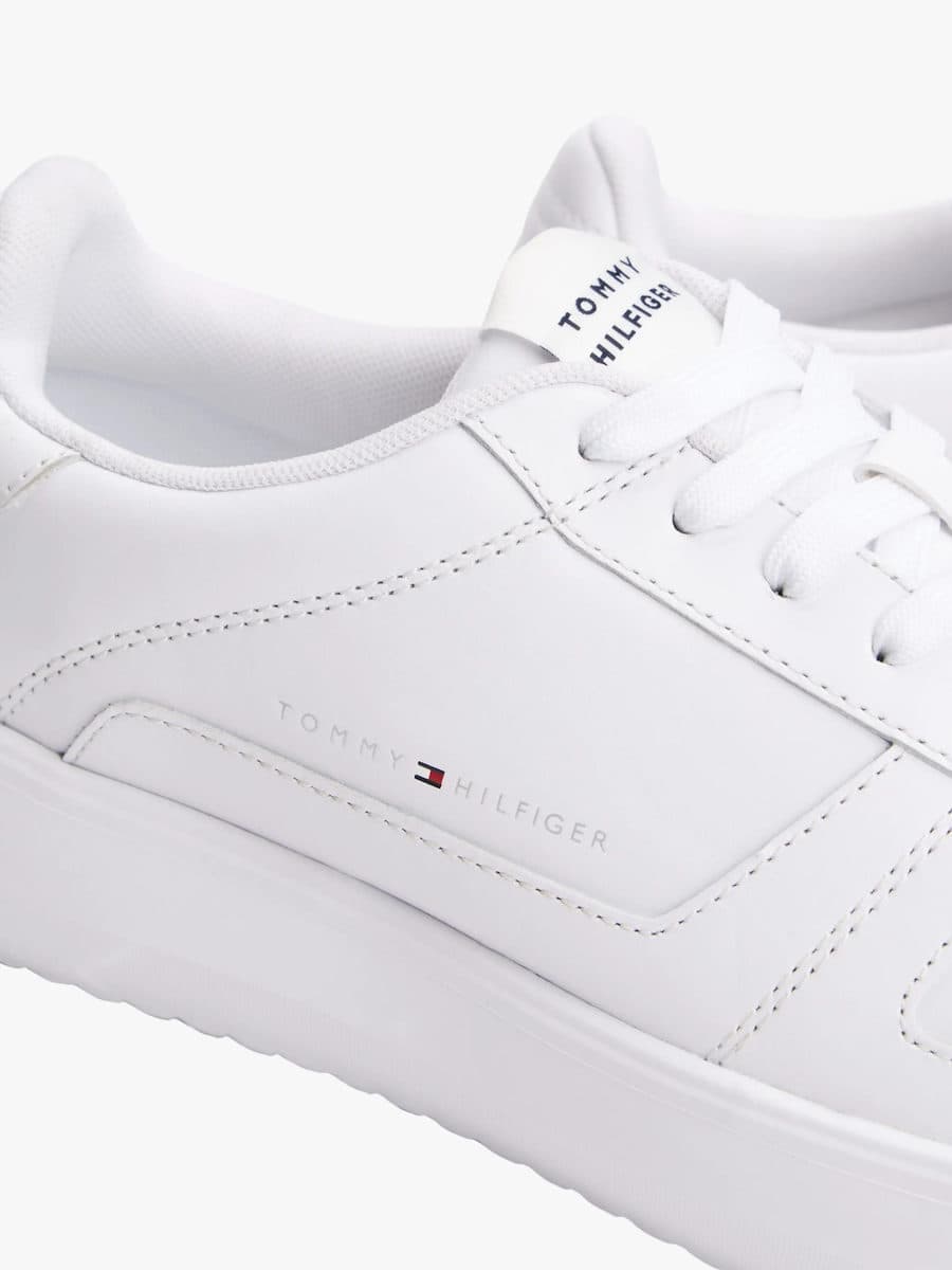 Ανδρικά Δερμάτινα Sneakers Λευκά Tommy Hilfiger FM0FM05529-YBS
