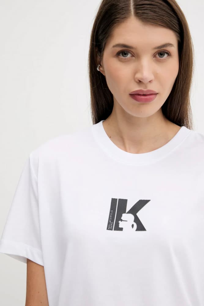 Γυναικείο T-shirt Λευκό Karl Lagerfeld Jeans A3W17094-100 WHITE