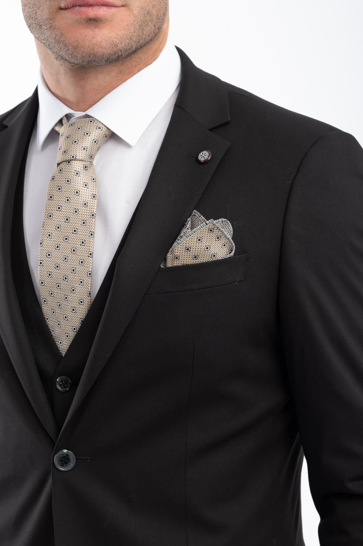 Ανδρικό Κοστούμι Μαύρο Vittorio 25ROSSI-BLACK