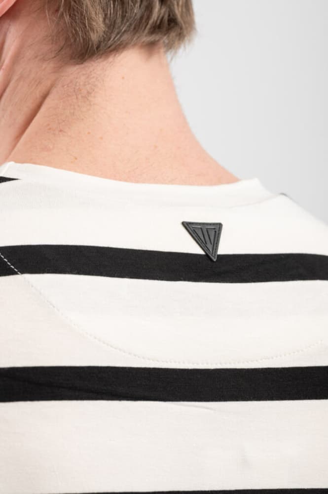 Ανδρικό Ριγέ T-shirt Λευκό Vittorio 25002-WHITE