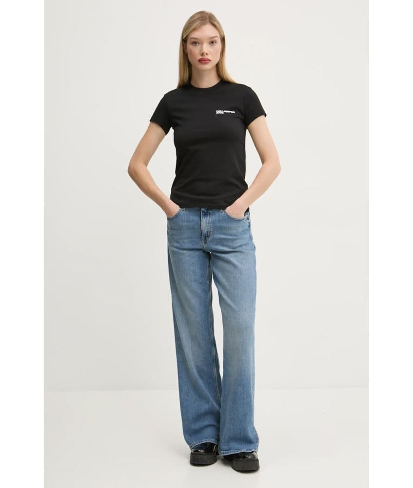Women's T-Shirts Karl Lagerfeld Black