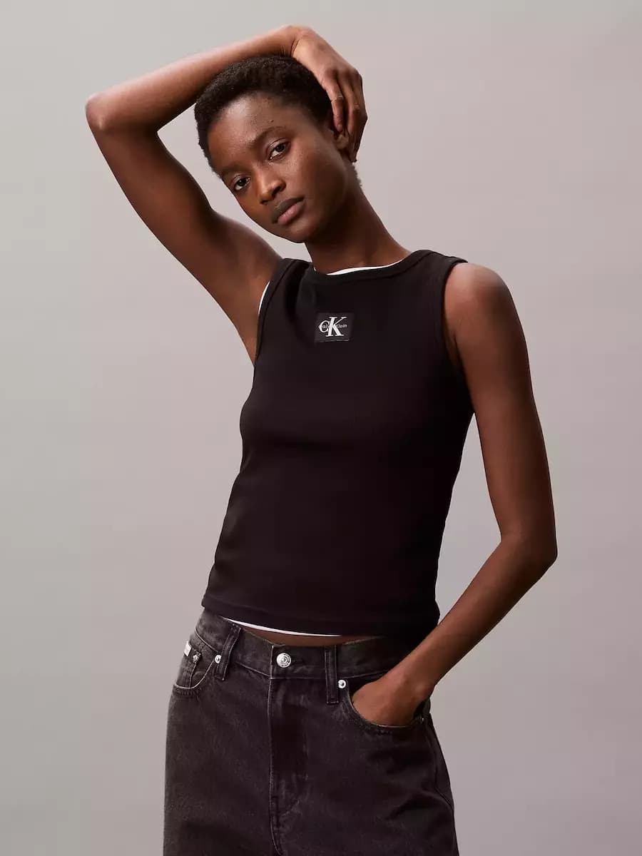 Women's Sleeveless Tops Calvin Klein Black