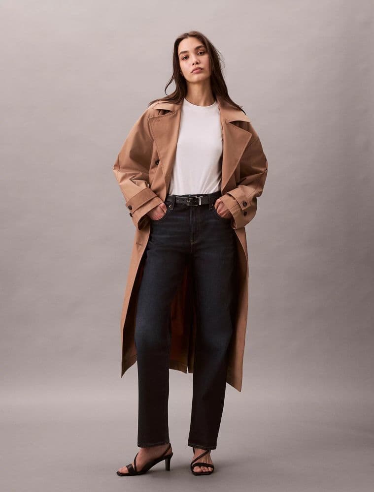 ΤΖΙΝ CALVIN KLEIN HIGH RISE STRAIGHT OXBOW DARK BLUE CALVIN KLEIN