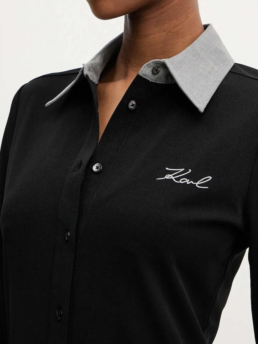 Γυναικείο Πουκάμισο Μαύρο Karl Lagerfeld A3W17101-999 BLACK