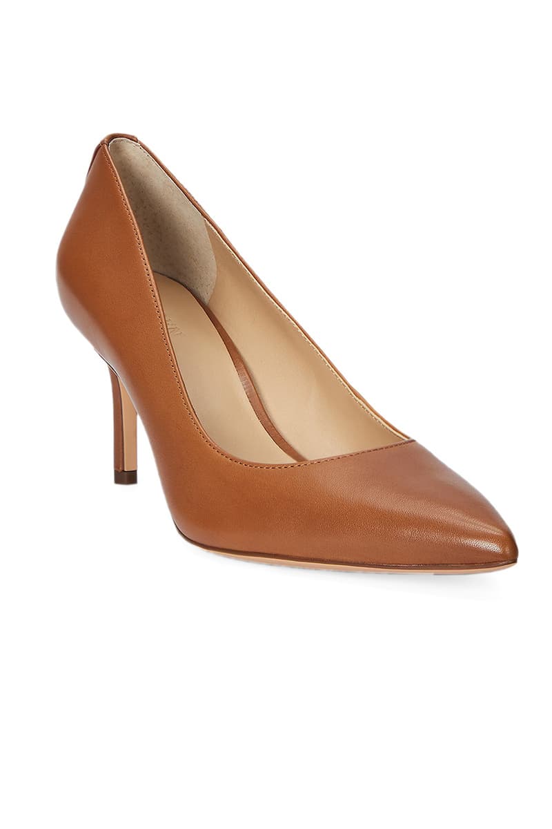 Γυναικείες Δερμάτινες Lanette Γόβες Καφέ Ralph Lauren 802972023002-TAN