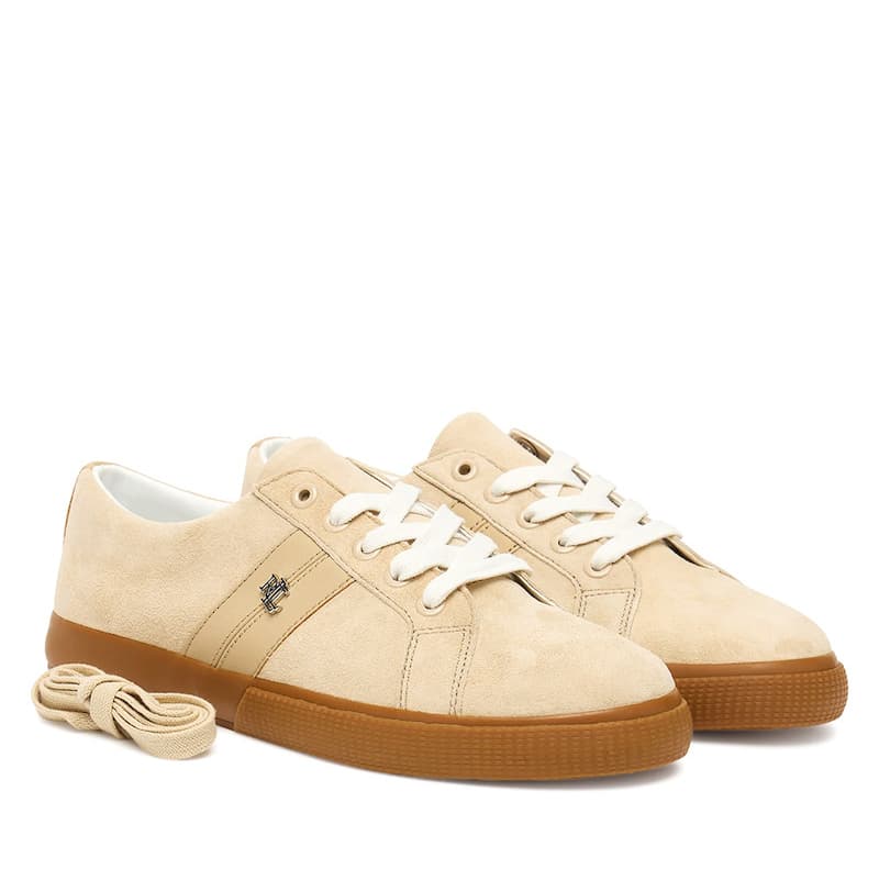 Γυναικεία Δερμάτινα Janson II Sneakers Μπεζ Ralph Lauren 802868344004-BEIGE