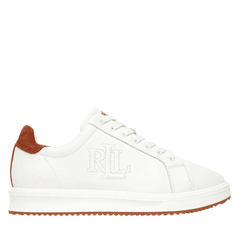 Γυναικεία Δερμάτινα Ainsley Sneakers Λευκά Ralph Lauren 802979188001-WHITE