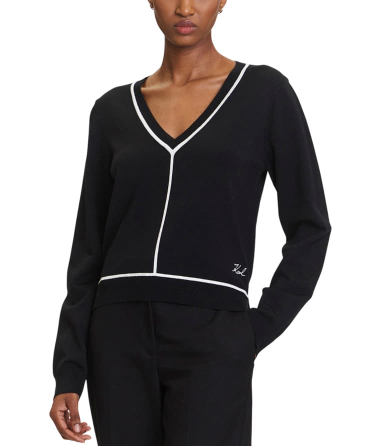 Γυναικείο Πουλόβερ Μαύρο Karl Lagerfeld A3W18023-999 BLACK