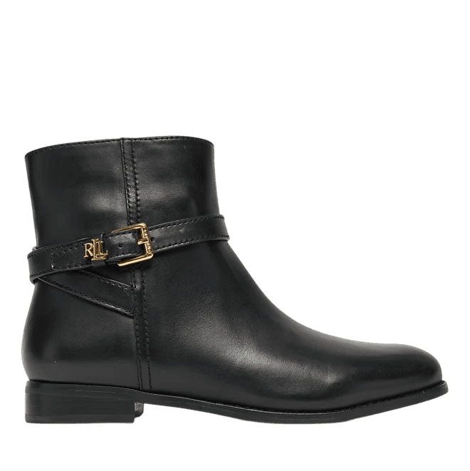 Γυναικείες Δερμάτινες Brooke Μπότες Μαύρες Ralph Lauren 802967768001-BLACK