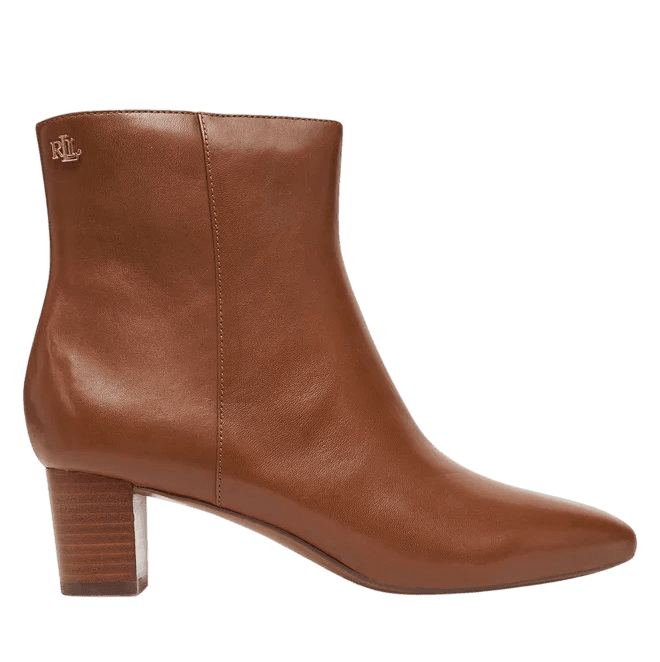 Γυναικείες Δερμάτινες Demi Μπότες Καφέ Ralph Lauren 802974503001-TAN